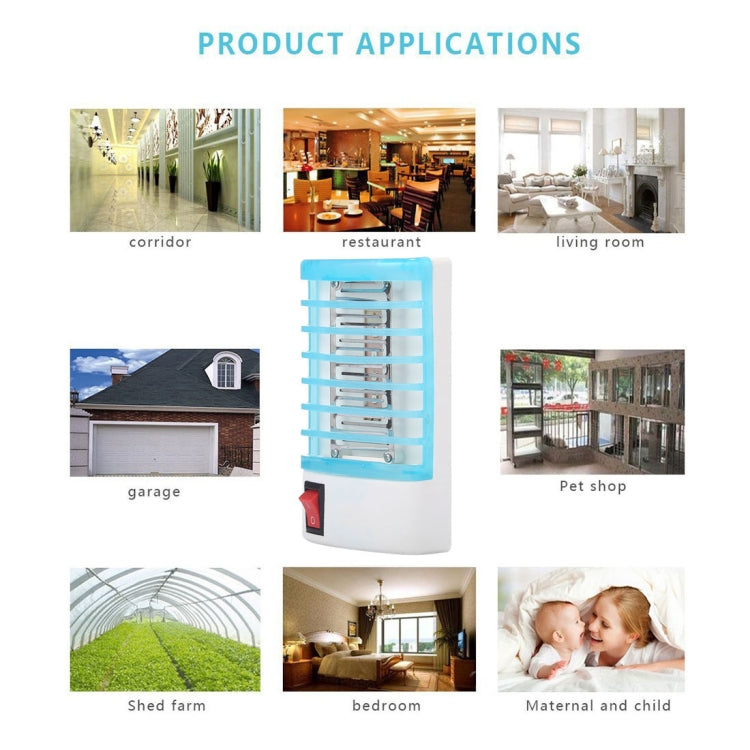 1W Efficient 4-LED Mosquito Killer Night Lamp, EU Plug, AC 220V(Blue)