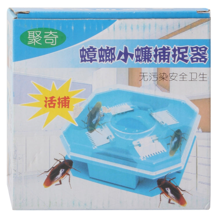 Chemical Free Automatic Detachable Cockroach Catcher Blackbeetle Trap Box Catch Them Alive(Blue Gray)