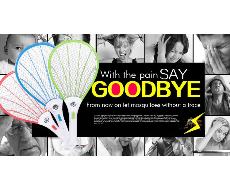 High Quality Rechargeable Electronic Mosquito Swatter with Flash Light, Length: 50cm (Random Color Delivery)