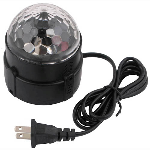 Self-Propelled Strobe Stage Lighting LED Party Light, 3W RGB Rainbow Light, 30-50 Square, AC 100-270V(Black)