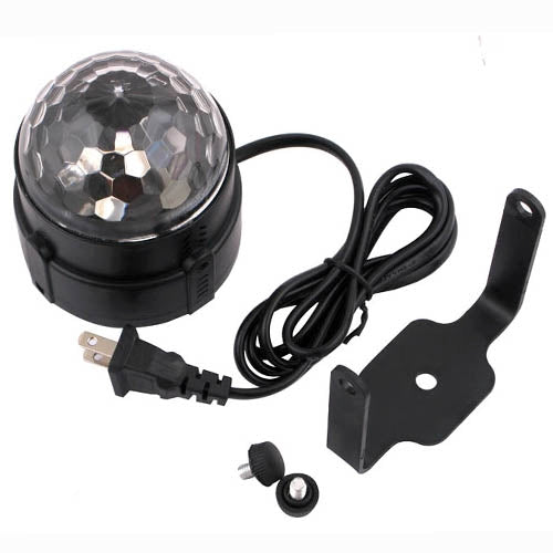 Self-Propelled Strobe Stage Lighting LED Party Light, 3W RGB Rainbow Light, 30-50 Square, AC 100-270V(Black)