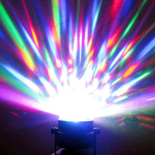 Self-Propelled Strobe Stage Lighting LED Party Light, 3W RGB Rainbow Light, 30-50 Square, AC 100-270V(Black)