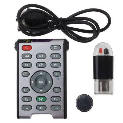 Wireless Multimedia Computer Remote Control with USB Interface Receiver, Plug and Play