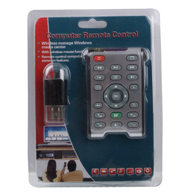 Wireless Multimedia Computer Remote Control with USB Interface Receiver, Plug and Play