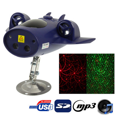 Multifunction MP3 Disco DJ Club Stage Light Player with Speaker and Remote Control, Free 256MB SD Card, Support USB Driver and Audio In (YH-28L)(Blue)
