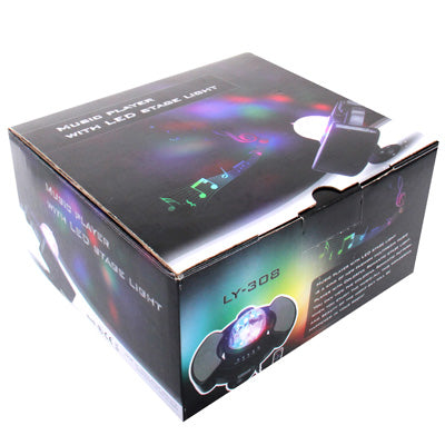 LY-308 Multifunction RGB Crystal Magic Ball, Support MP3 Music Player Function / 128M Micro SD Card / Micro USB Card Reader / Remote Controller (Maximum support 16G Memory)(Black)