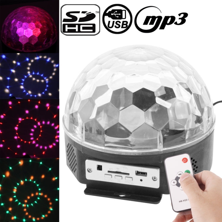 30W LED Crystal Magic Ball Stage Light, Built-in Loud Speaker, Support SD Card & USB Flash Disk, with Remote Control / MP3 / Sound Activated Function