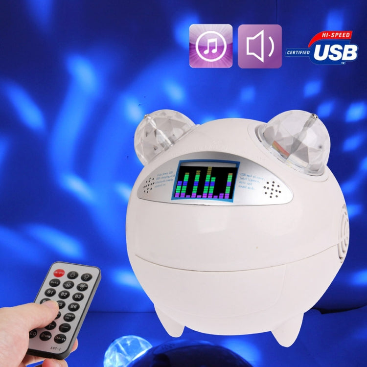 Bluetooth V3.0 Intelligence Full Color LED Stage Lighting Robot with Sound / Auto Active Model / MP3 Player Function & Remote Control, Built-in Speaker, Support USB Flash Disk (18W)