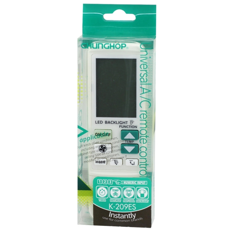 K-209ES Universal Air Conditioner Remote Control, Support Thermometer Function