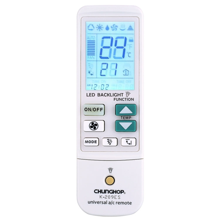 K-209ES Universal Air Conditioner Remote Control, Support Thermometer Function