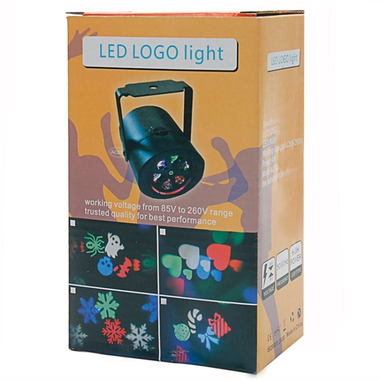 LT-W660 4W LED Stage Light Lamp, 4 Patterns, RGB Light, AC 85-260V / 50-60Hz