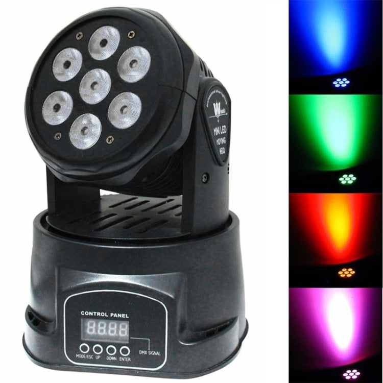 15W Moving Head Mix RGBW DMX512 4 in 1 LED Stage Light, 7 LED, Auto / Voice Control Mode