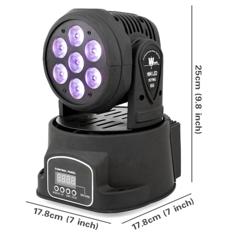 15W Moving Head Mix RGBW DMX512 4 in 1 LED Stage Light, 7 LED, Auto / Voice Control Mode
