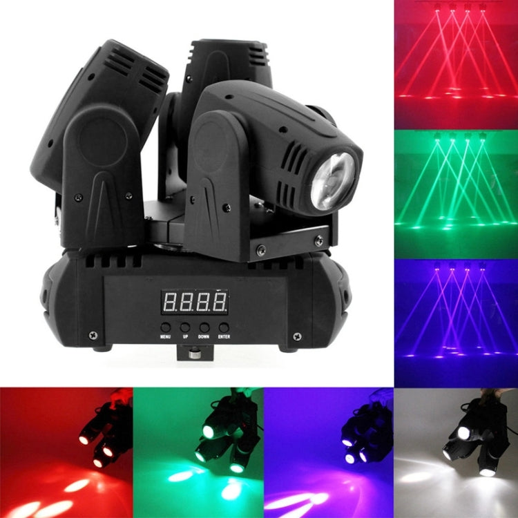 4 in 1 Cree LED X Axis Endless Rotation Moving Head Stage Light, 3 Heads, Master / Slave / DMX / Voice Control Modes