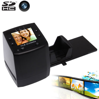 2.4 inch Screen Film Scanner with Capture Picture & Mirror Image / Rotation, Support SD Card(Black)