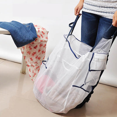 Large Capacity Portable Dirty Clothes Laundry Bag with Many Pockets
