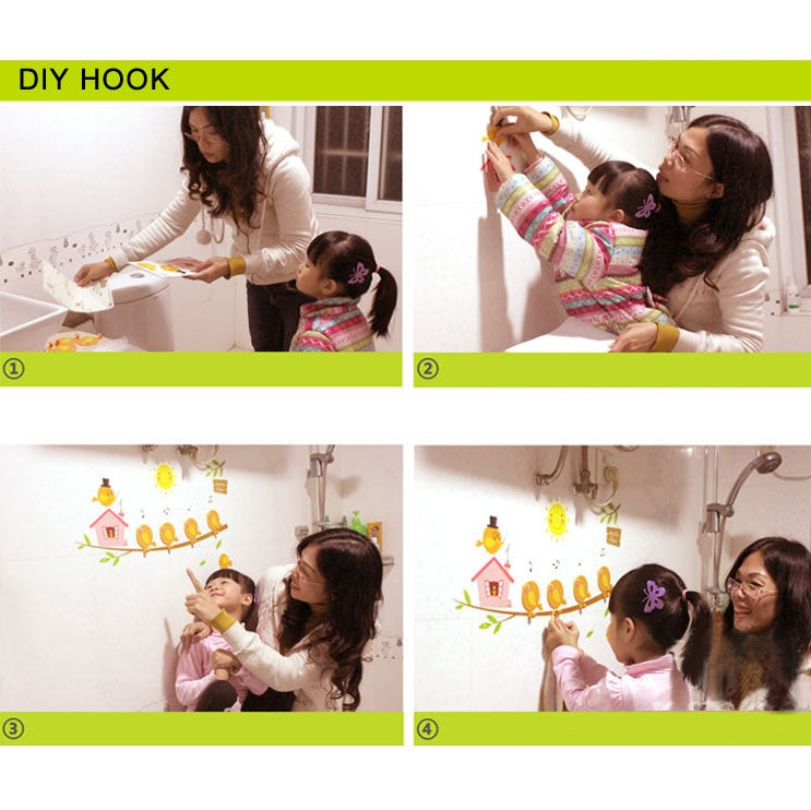 Happy Elephant Style DIY Sticker Wall Hooks (NO-HY032)