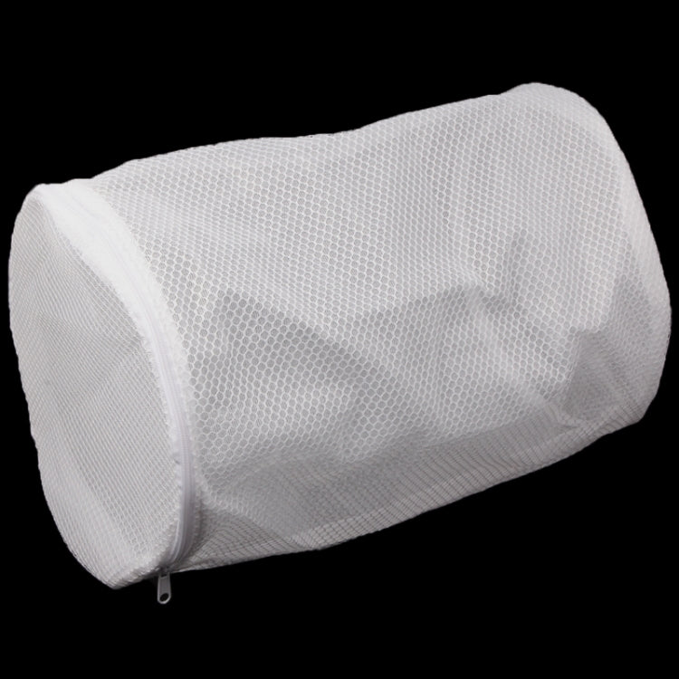 High Quality Double Layer Mesh Polyester Laundry Clothes Washing Bag with Zipper Open Lid, Size: 22 x 22 x 30cm