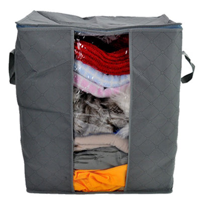 Blankets Sweater Clothing Organizer Bamboo Charcoal Storage Bag Box(Grey)