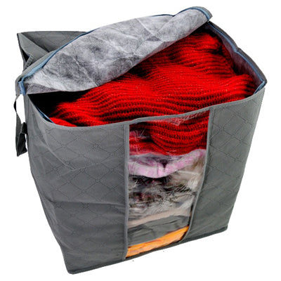 Blankets Sweater Clothing Organizer Bamboo Charcoal Storage Bag Box(Grey)