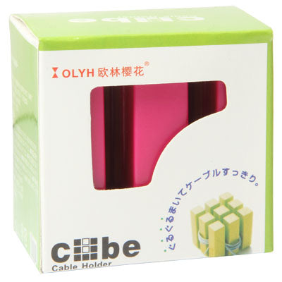 Multiple Use Magic Cube Storage Rack /CD Frame / Winder / Hub / Organizer / Notes Frame, Plum Red