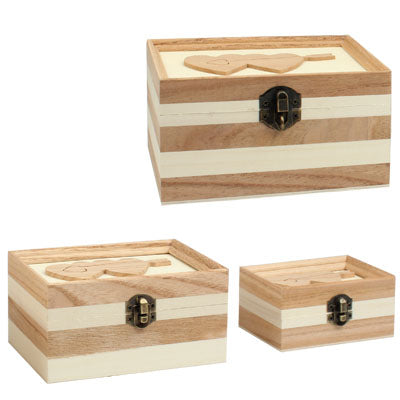 One Heart Strings Wood Box/Gift Box/Jewelry Box Three Piece Set (3 pcs in One Packing,the Price is for 3 pcs)