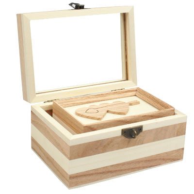 One Heart Strings Wood Box/Gift Box/Jewelry Box Three Piece Set (3 pcs in One Packing,the Price is for 3 pcs)