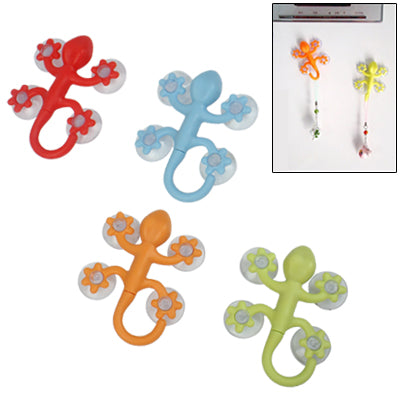 Cute Gecko Style Plastic Hook with Suction Cup (Random Color Delivery)