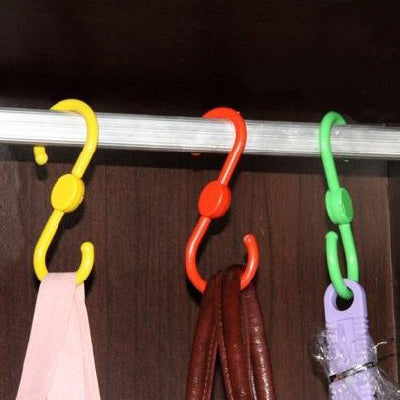3pcs Practical Torsional S Style Plastic Hook and Loop Fastener Enclosure Goat Hanger Clasp Hook