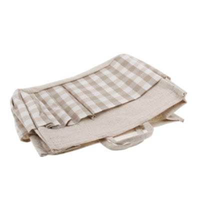 Four Lattice Pattern Storage Jute Bags , Size: 22.5 x 9.5 x 18cm