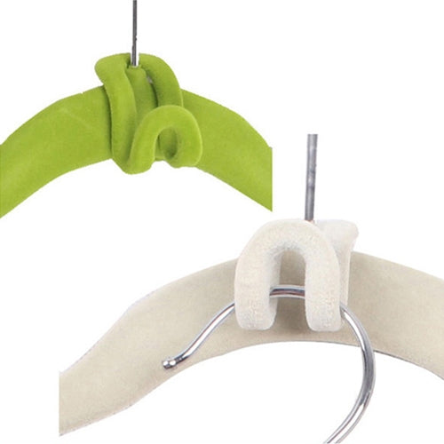 Flocking Hanger Pothook Magic Clothes Rack Space Saving Hanger, Pack of 10 (Random Color Delivery)