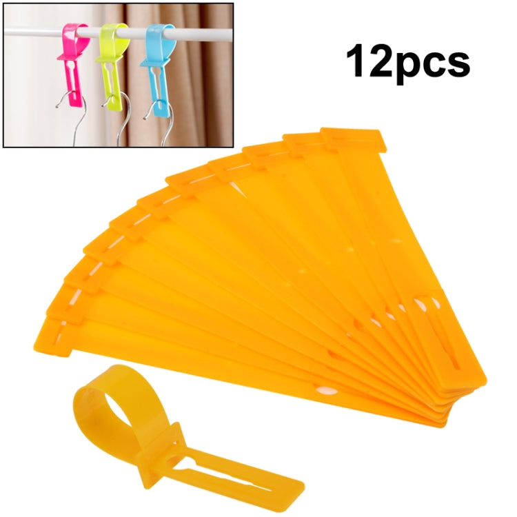 12 PCS Windproof Clothes Hanger Buckle Hanger Lock(Orange)
