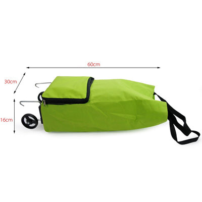 Home Furnishing Portable Foldable Trolley Bag Shopping Bag(Green)