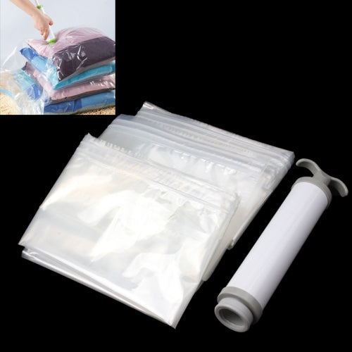 Three PA + PE Vacuum Storage Bags with Manual Air Pump, Save 75% Storage Space