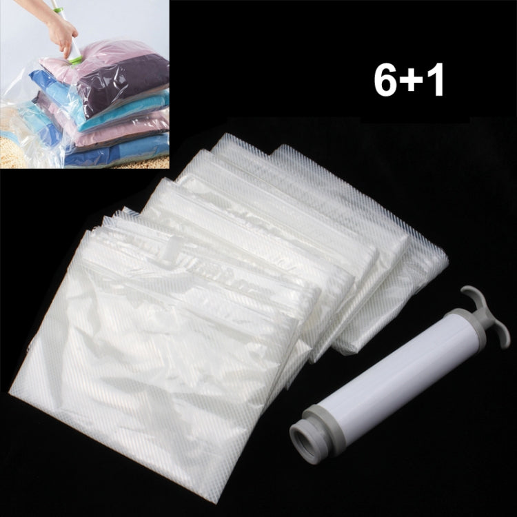 Six PA + PE Vacuum Storage Bags with Manual Air Pump, Save 75% Storage Space(Transparent)
