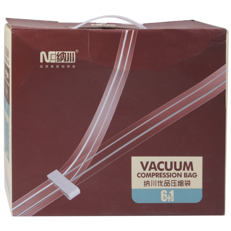 Six PA + PE Vacuum Storage Bags with Manual Air Pump, Save 75% Storage Space(Transparent)