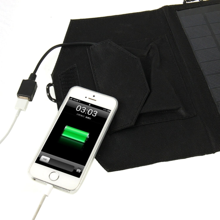 10.5W Portable Folding Solar Panel Charger Bag for Samsung / HTC / Nokia / Mobile Phones(Black)