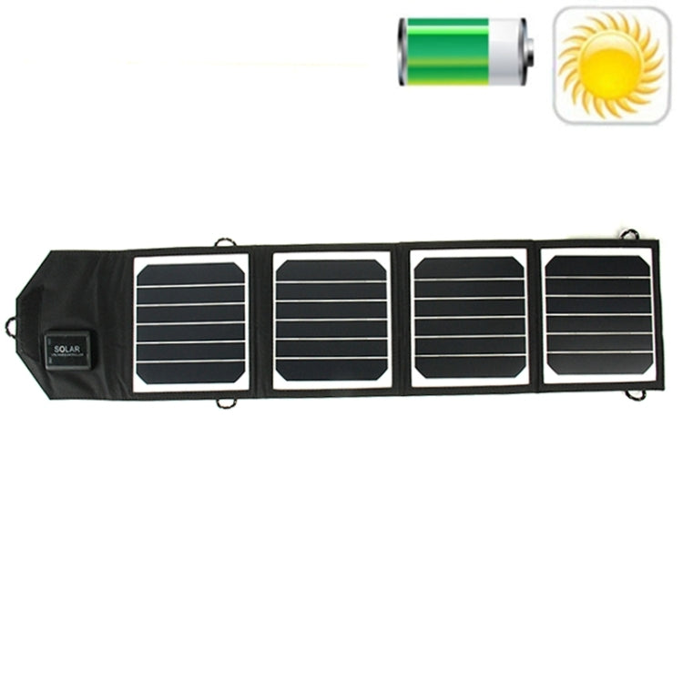 14W High Efficiency Solar Charger Portable Folding Solar Panel Charger Bag for Samsung / HTC / Nokia / Mobile Phones(Black)