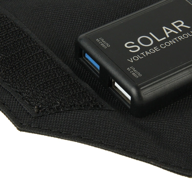 14W High Efficiency Solar Charger Portable Folding Solar Panel Charger Bag for Samsung / HTC / Nokia / Mobile Phones(Black)