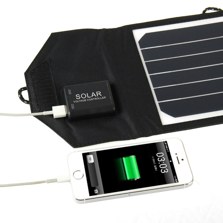 14W High Efficiency Solar Charger Portable Folding Solar Panel Charger Bag for Samsung / HTC / Nokia / Mobile Phones(Black)