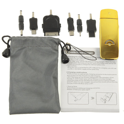 Multi-Purpose Solar Charger (Micro SD / SDHC Reader + Led Lamp + Mobile Phone Charger) for Samsung / HTC / iPhone / Nokia / Motorola and other Mobile Phone (Yellow)