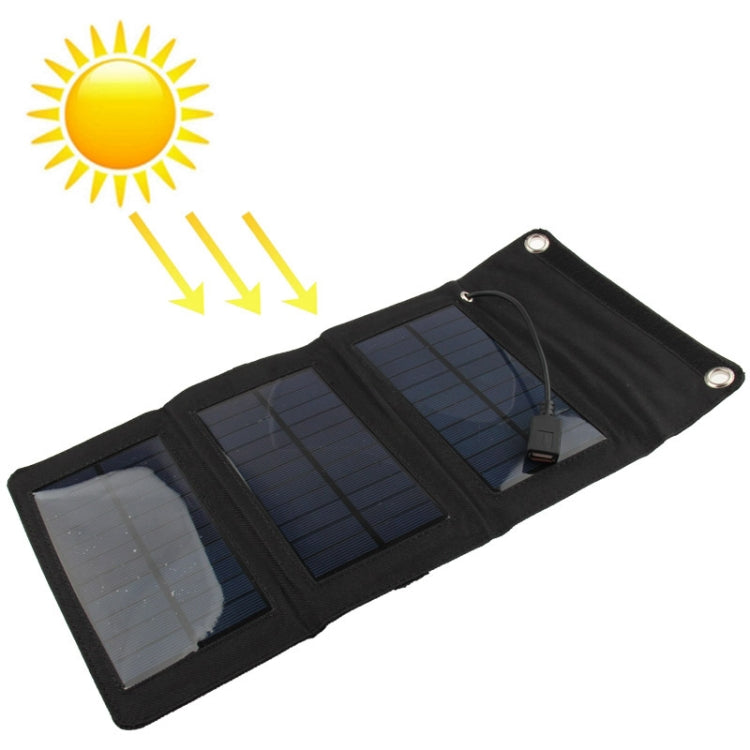 5W Portable Folding Solar Panel Charger Bag for Samsung / HTC / Nokia / Mobile Phones(Black)