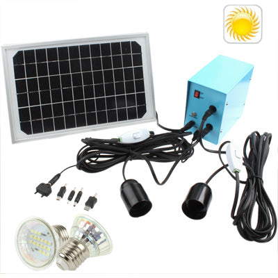 Solar Energy Home Lighting System with 2 x 3W LED Lamp(Silver)