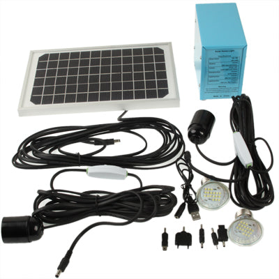 Solar Energy Home Lighting System with 2 x 3W LED Lamp(Silver)