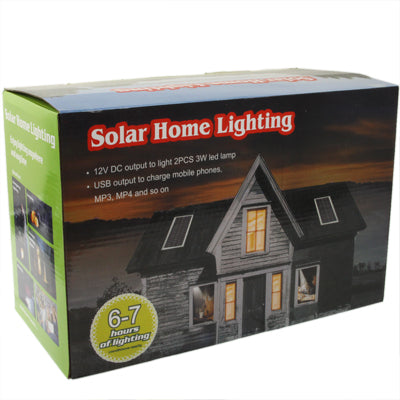 Solar Energy Home Lighting System with 2 x 3W LED Lamp(Silver)