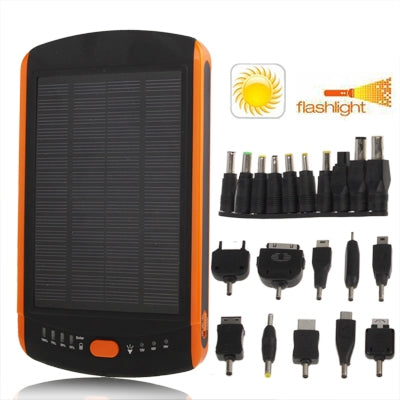 23000mAh Solar High Capacity Laptop Charger with Flashlight & Ten Mobile Phone Kinds of Connectors & Notebook Adapter