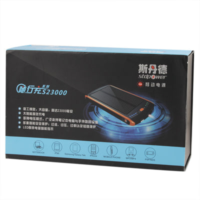 23000mAh Solar High Capacity Laptop Charger with Flashlight & Ten Mobile Phone Kinds of Connectors & Notebook Adapter