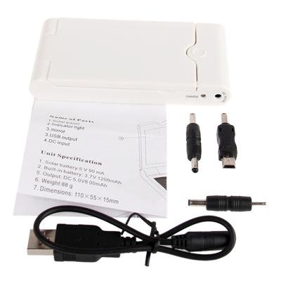 3.7V 1200mAh Solar Charger for iPhone / Mobile Phone / MP3 / MP4 / Digital Camera