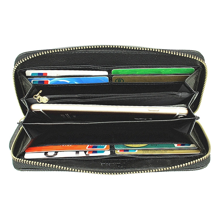 5.5 inch Universal Cross Texture High-capacity Bag with Card Slot & Wallet & Zipper