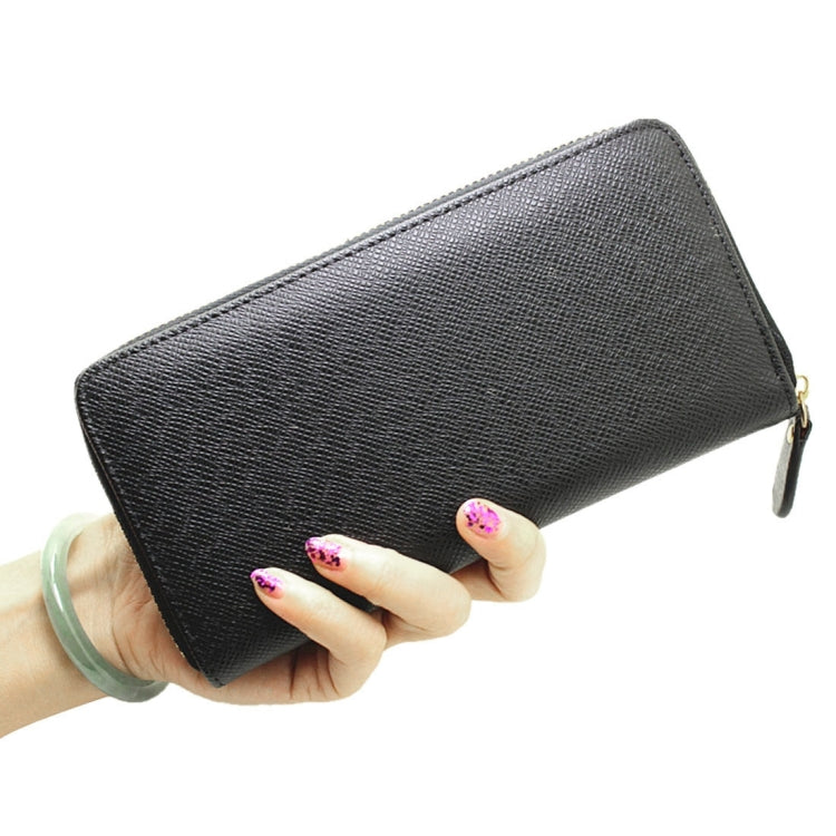5.5 inch Universal Cross Texture High-capacity Bag with Card Slot & Wallet & Zipper